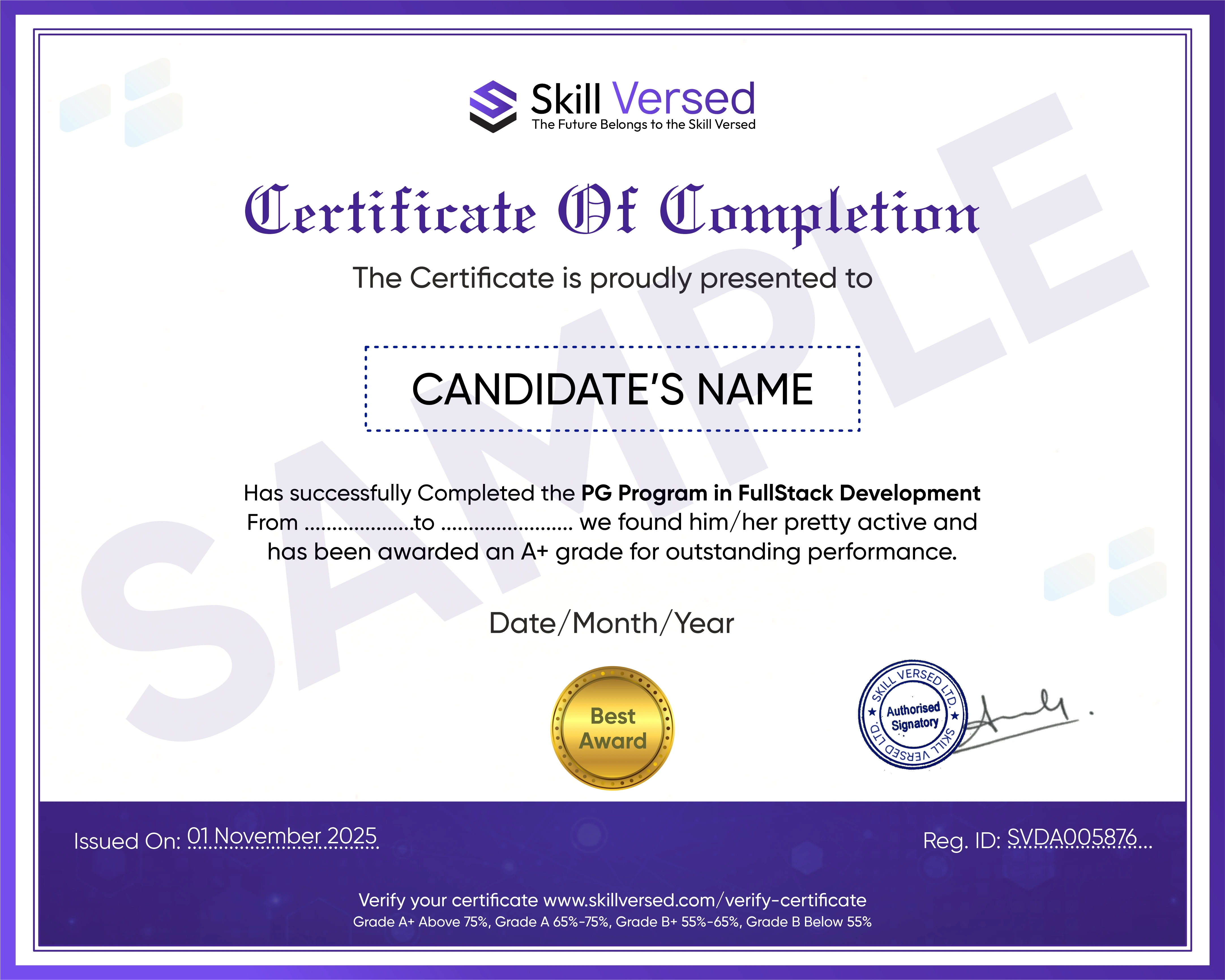 Certificate of Completion