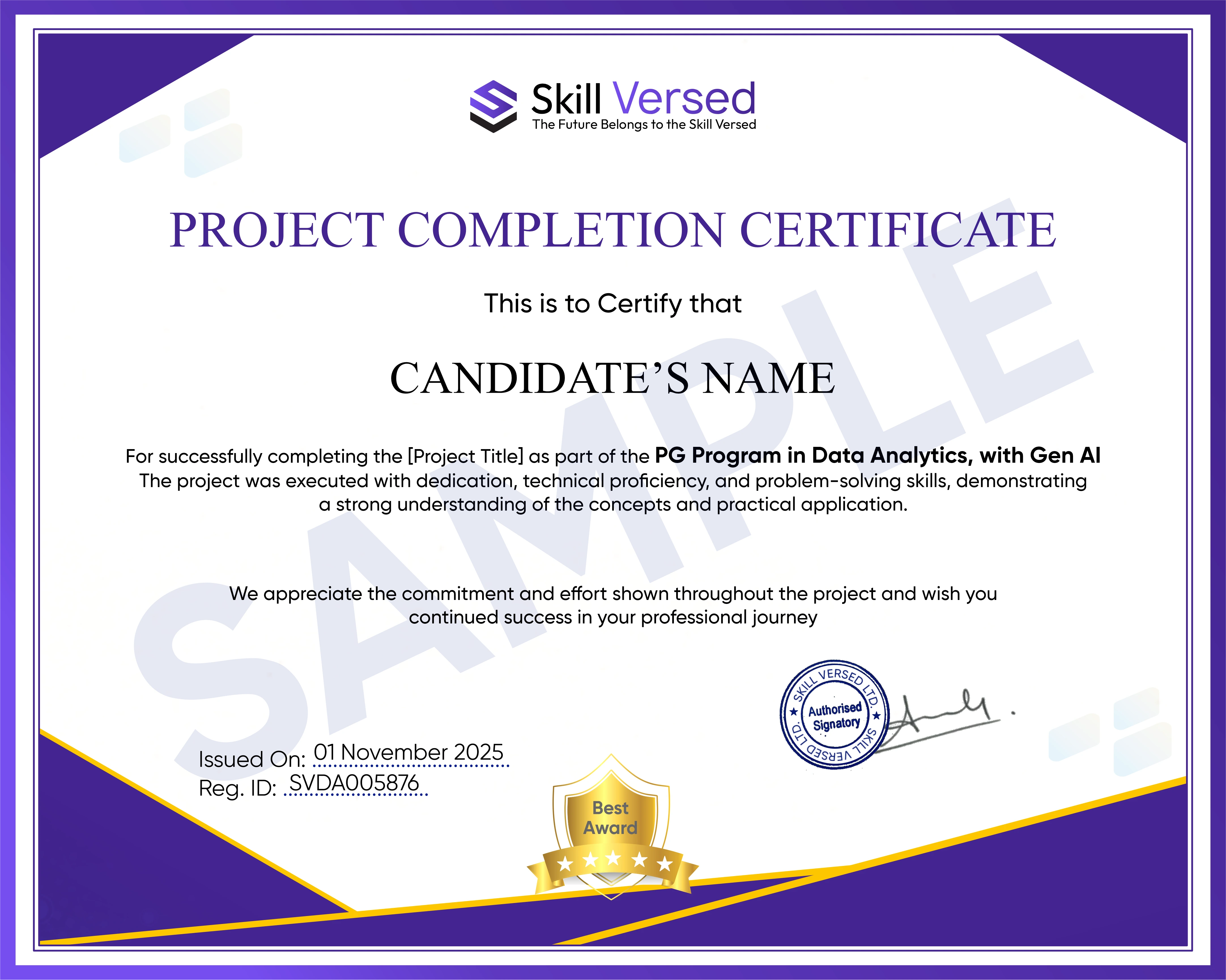 Project Completion Certificate